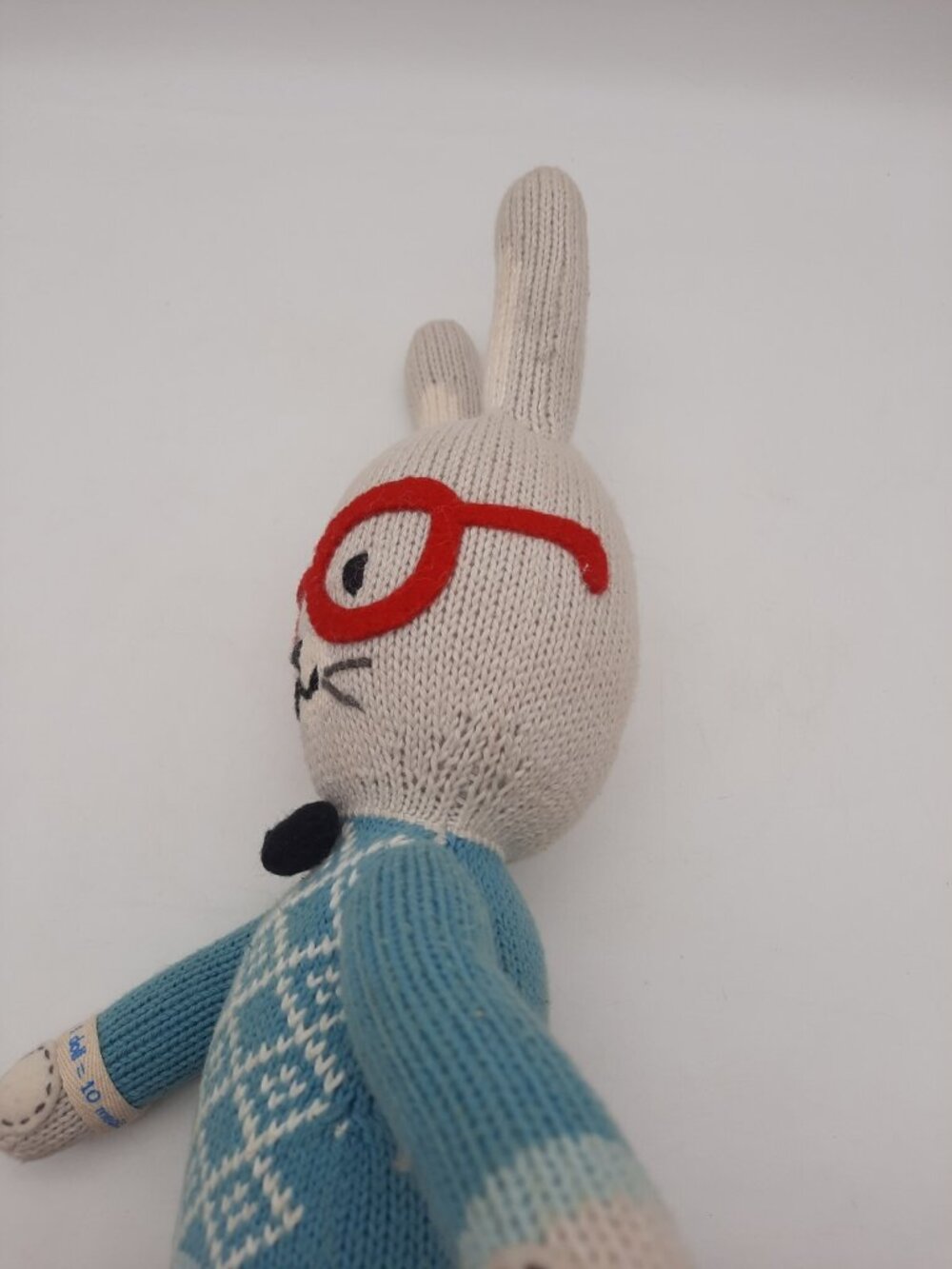 CUDDLE + KIND Approx 16" Benedict the Bunny Crochet Rabbit Plush Made In Peru - Picture 8 of 10